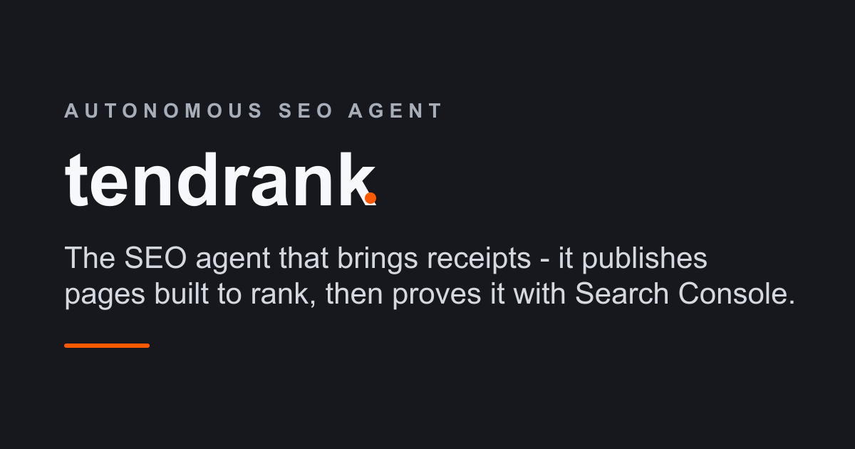 Tendrank automated SEO tool dashboard for small business search growth